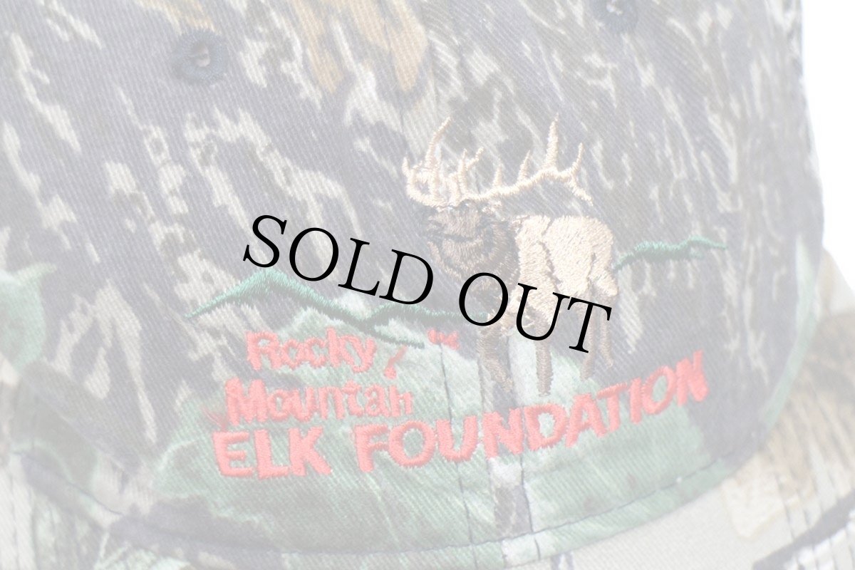 画像5: 90s USA製 Rocky,Mountain ELK FOUNDATION エルク 刺繍 リアルツリーカモ コットンキャップ (5)