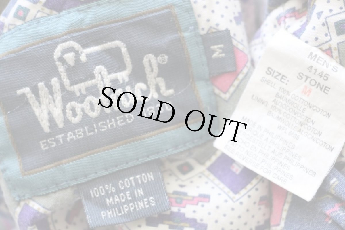 画像4: 90s Woolrichウールリッチ フォークロア柄 コットンライナー ダック地 フィールドジャケット STONE (4)