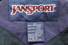画像4: 90s JANSPORTジャンスポーツ ロゴ刺繍 ナイロンジャケット ナス紺 XL (4)