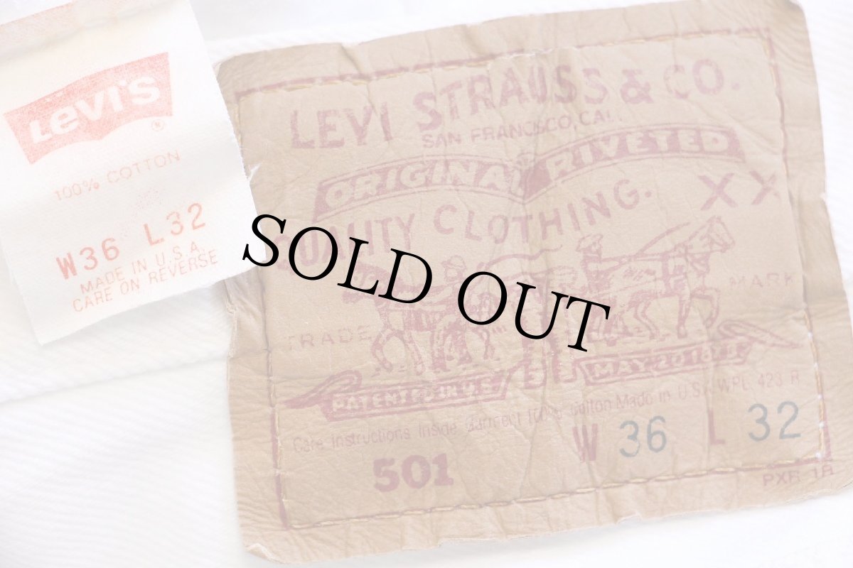 画像6: 90s USA製 Levi'sリーバイス 501 ホワイト デニムパンツ w36 L32 (6)
