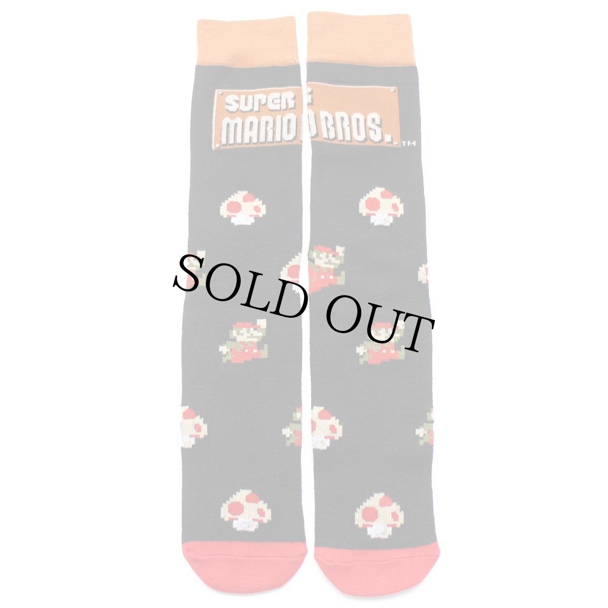 画像2: 未使用★Nintendo SUPER MARIO BROS. スーパーマリオ ソックス ブラック★靴下 (2)