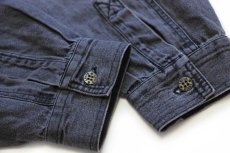 画像6: 90s Levi'sリーバイス 先染め ブラック デニムシャツ L (6)