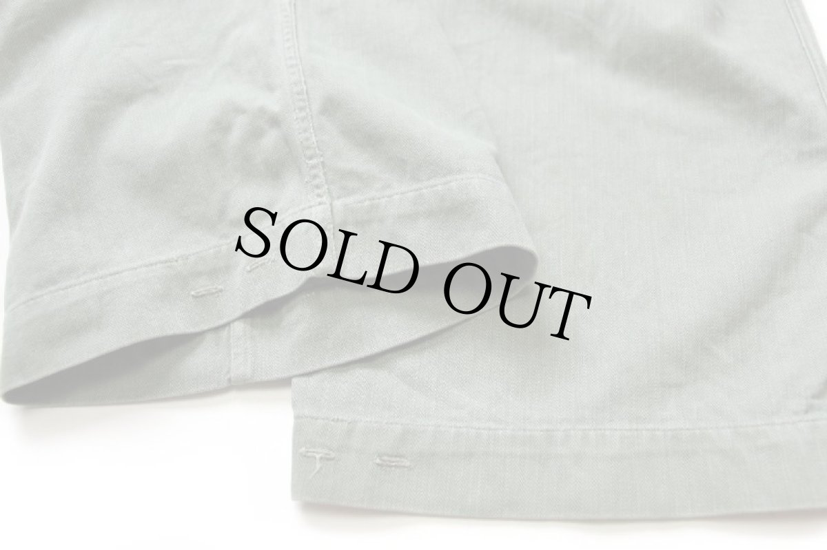 画像9: 50s オランダ軍 DUTCH MARINES HBT ヘリンボーンツイル カーゴパンツ ダメージ オリーブ w31 (9)