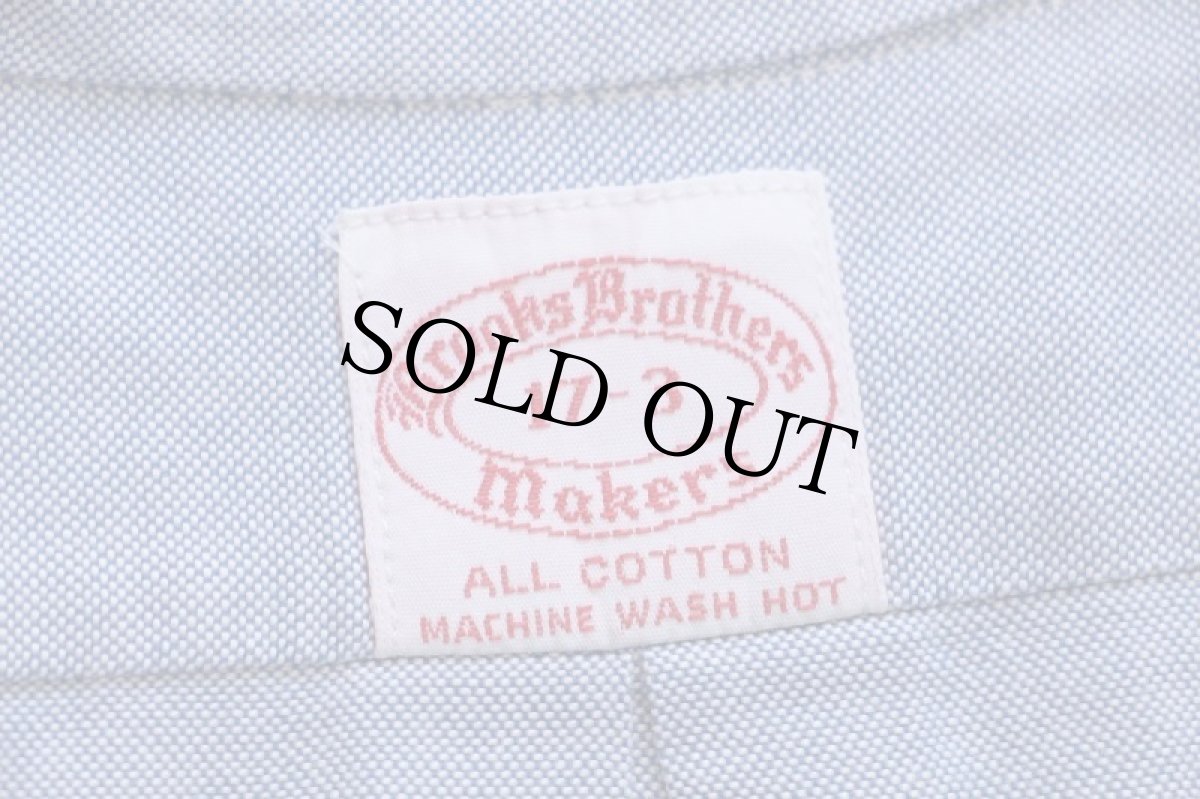 画像4: 60s Brooks Brothersブルックスブラザーズ Makers 6ボタン ボタンダウン オックスフォード コットンシャツ サックス 17-3 (4)