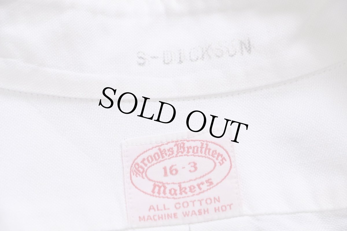 画像4: 60s Brooks Brothersブルックスブラザーズ Makers 6ボタン ボタンダウン オックスフォード コットンシャツ 白 16-3 (4)