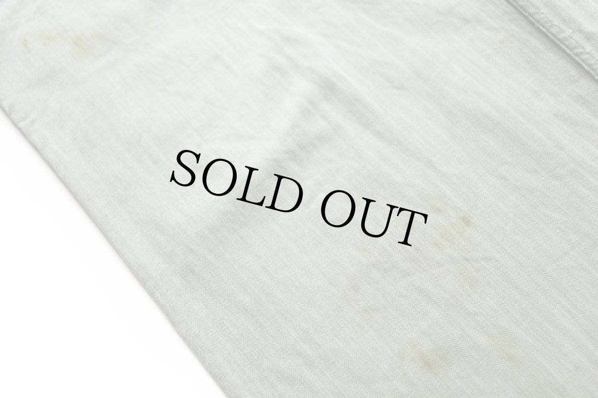 画像8: 50s オランダ軍 DUTCH MARINES HBT ヘリンボーンツイル カーゴパンツ ダメージ オリーブ w31 (8)