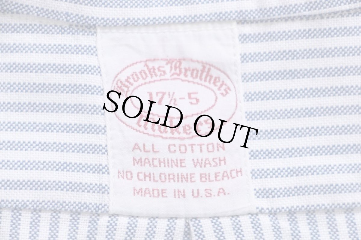 画像4: 70s USA製 Brooks Brothersブルックスブラザーズ Makers 6ボタン ストライプ ボタンダウン オックスフォード コットンシャツ 17.5★A (4)