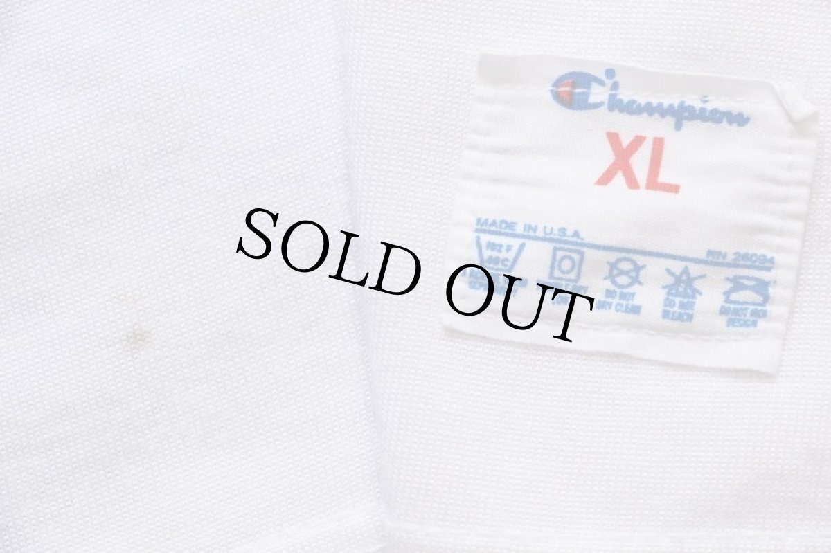 画像5: 80s USA製 Championチャンピオン MSU 88 ナンバリング コットン×ナイロン フットボールTシャツ 白 XL (5)