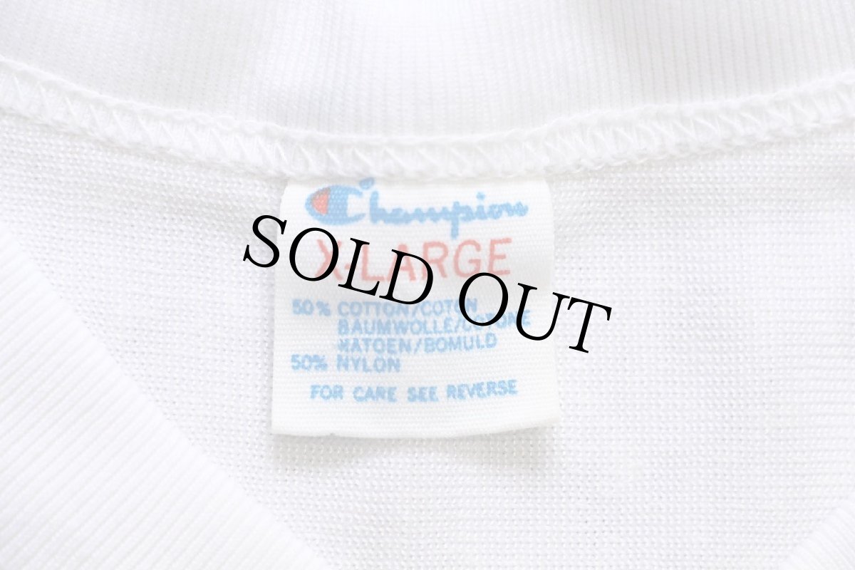 画像4: 80s USA製 Championチャンピオン MSU 88 ナンバリング コットン×ナイロン フットボールTシャツ 白 XL (4)