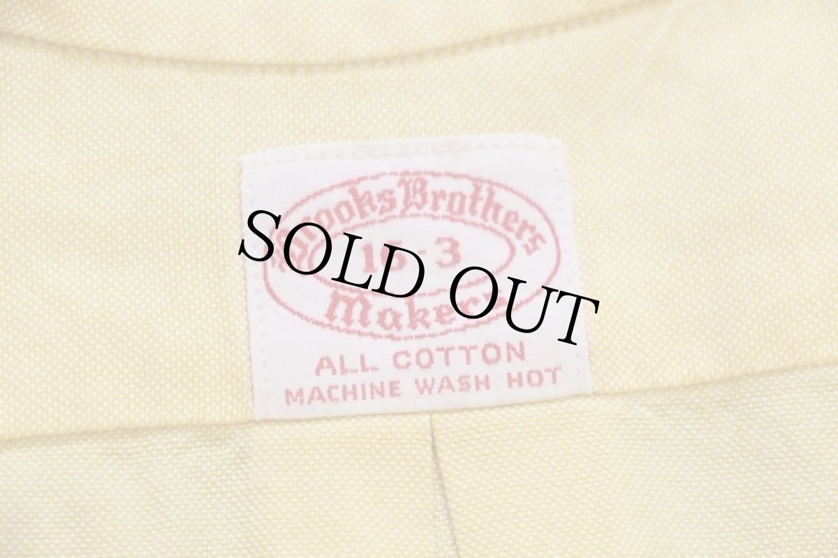 画像4: 60s Brooks Brothersブルックスブラザーズ Makers 6ボタン ボタンダウン オックスフォード コットンシャツ 黄 16-3 (4)