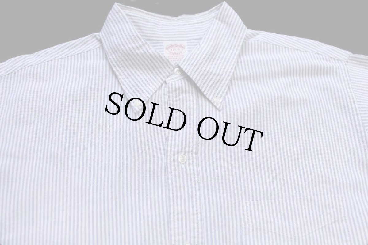 画像3: 70s USA製 Brooks Brothersブルックスブラザーズ Makers 6ボタン ストライプ ボタンダウン オックスフォード コットンシャツ 17.5★B (3)