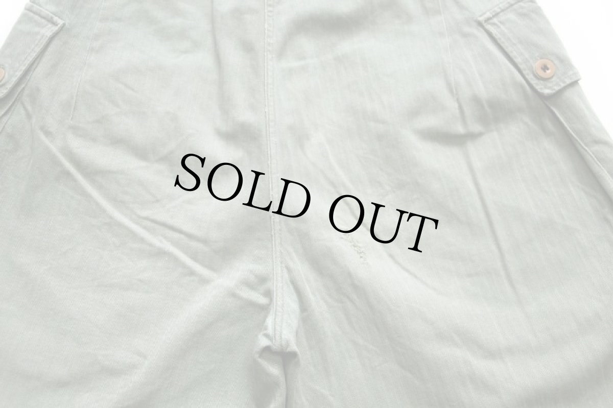 画像5: 50s オランダ軍 DUTCH MARINES HBT ヘリンボーンツイル カーゴパンツ ダメージ オリーブ w31 (5)