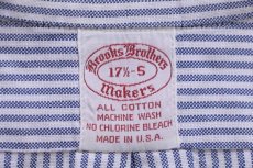 画像4: 70s USA製 Brooks Brothersブルックスブラザーズ Makers 6ボタン ストライプ ボタンダウン オックスフォード コットンシャツ 17.5★B (4)