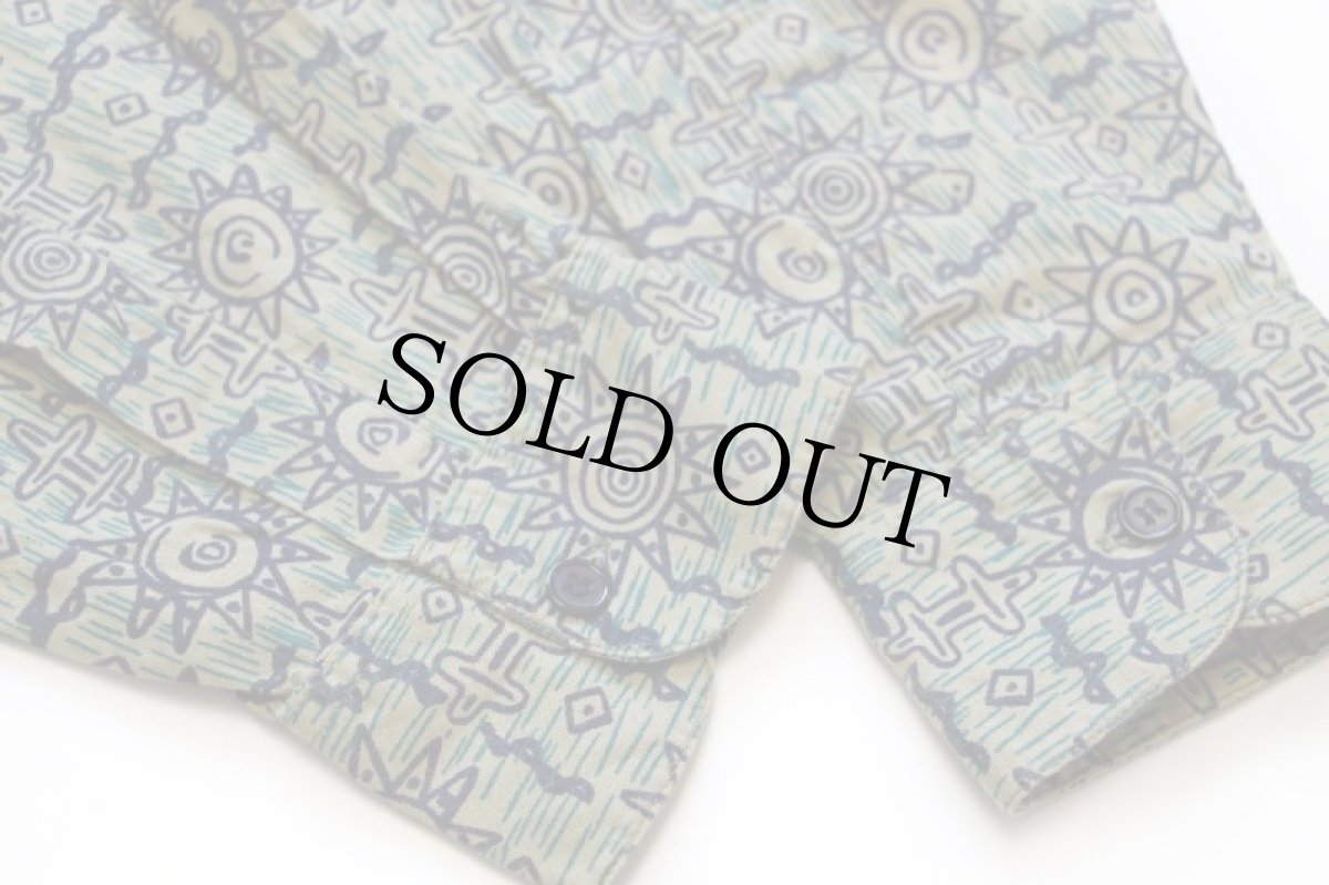 画像6: 90s AMBIANCE アート 総柄 コットンシャツ M (6)