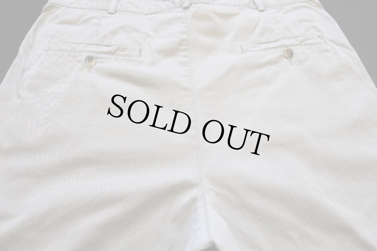 画像4: 00s USA製 LANDS'ENDランズエンド ツータック コットン チノ ショートパンツ グレーベージュ w36★ショーツ (4)