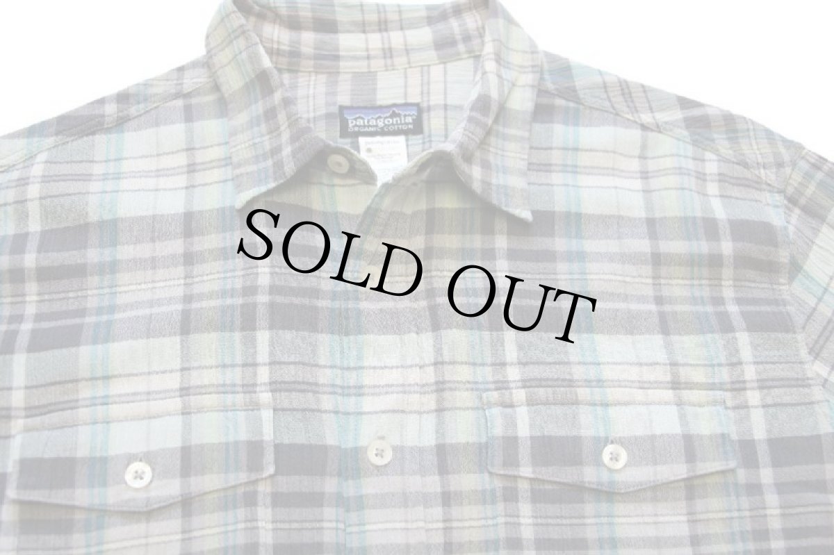 画像3: patagoniaパタゴニア Steersman Shirt ステアーズマン マドラスチェック オーガニックコットン ガーゼシャツ M (3)