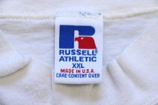 画像5: 90s USA製 RUSSELLラッセル 無地 モックネック コットン 長袖Tシャツ 生成り XXL★特大 (5)