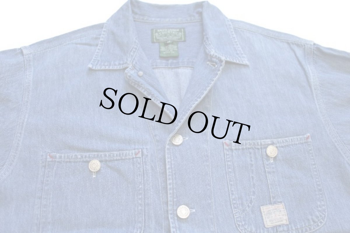 画像3: 80s POLO COUNTRY ポロ カントリー ラルフローレン デニムシャツ M (3)