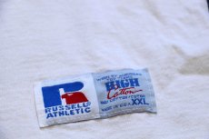 画像6: 90s USA製 RUSSELLラッセル 無地 モックネック コットン 長袖Tシャツ 生成り XXL★特大 (6)