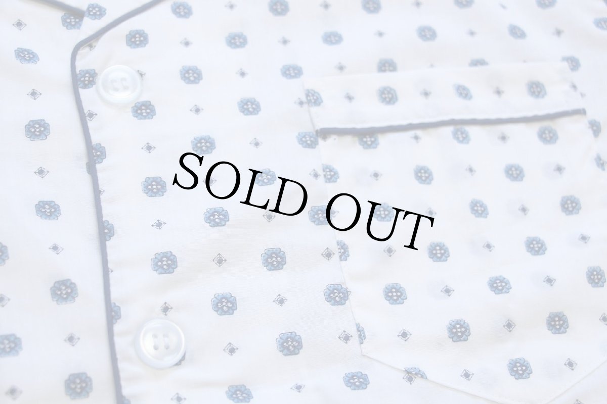 画像5: 70s Hampton 小紋柄 総柄 パジャマシャツ 白 L (5)