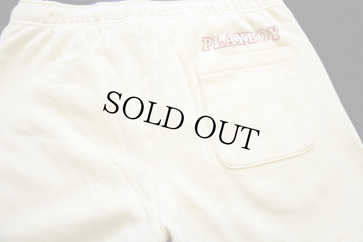 画像6: 未使用★PLAYBOYプレイボーイ BY PACSUNパクサン ヌード ロゴ刺繍 スウェット ショートパンツ クリーム M★ショーツ (6)
