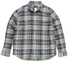 画像1: patagoniaパタゴニア Steersman Shirt ステアーズマン マドラスチェック オーガニックコットン ガーゼシャツ M (1)