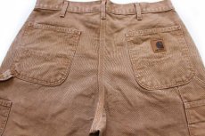 画像5: 00s USA製 carharttカーハート ダック地 ペインターパンツ 茶 w36 L30 (5)