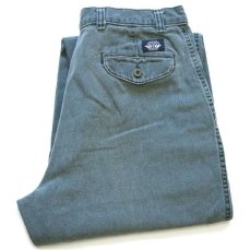 画像1: 90s USA製 DOCKERSドッカーズ ダック地 パンツ グリーングレー w33 L32★Levi'sリーバイス (1)