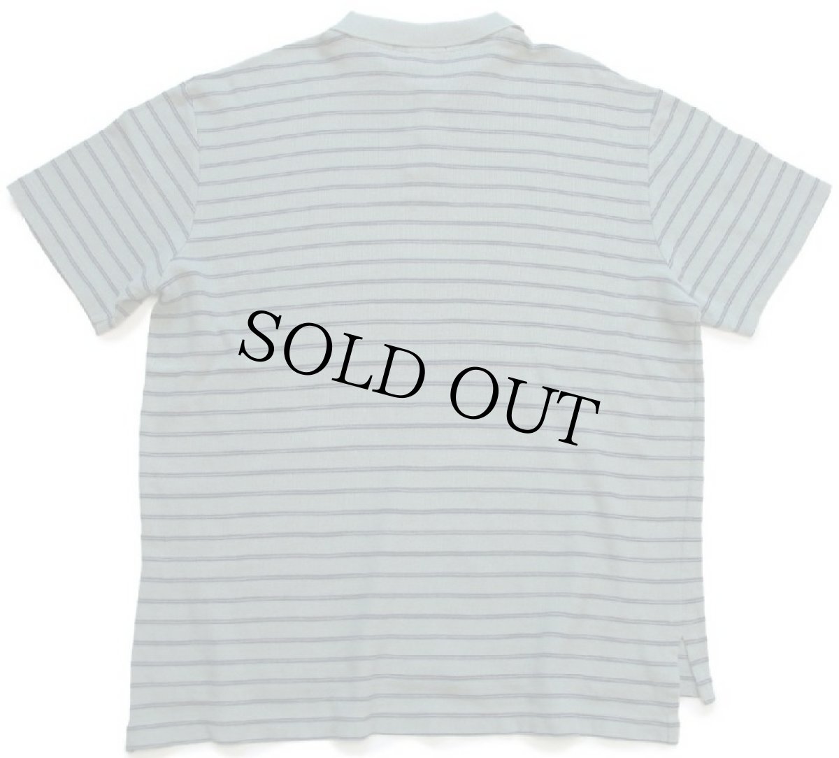 画像2: 00s ポロ ラルフローレン ボーダー コットン 鹿の子 ポロシャツ グリーン×紺 XL (2)