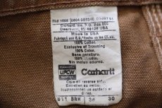 画像6: 00s USA製 carharttカーハート ダック地 ペインターパンツ 茶 w36 L30 (6)