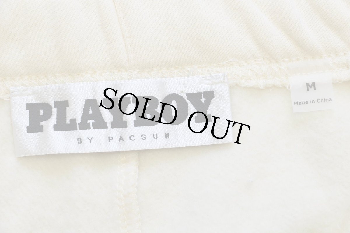 画像4: 未使用★PLAYBOYプレイボーイ BY PACSUNパクサン ヌード ロゴ刺繍 スウェット ショートパンツ クリーム M★ショーツ (4)
