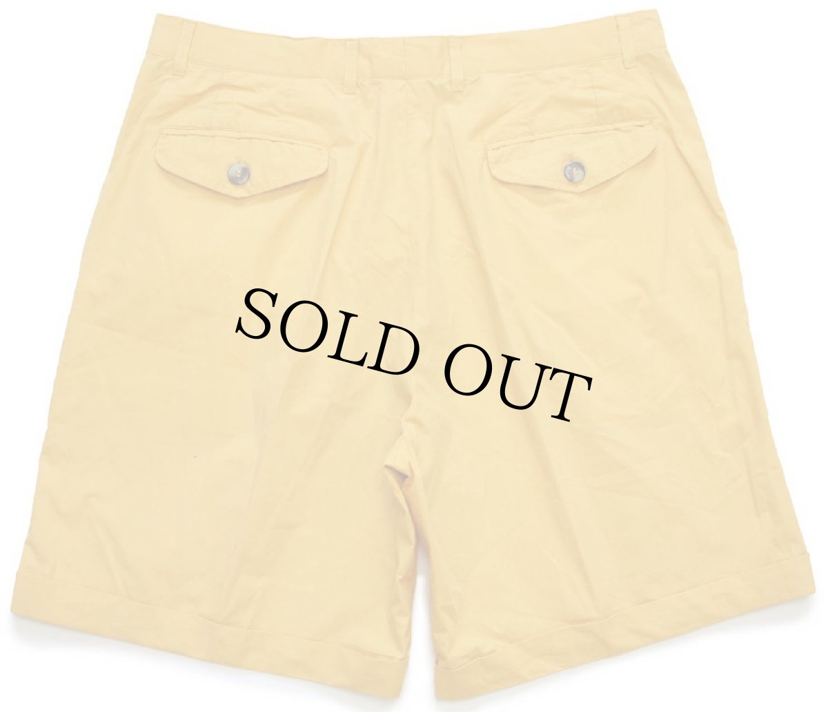 画像2: 90s STJOHN'SBAY ツータック ショートパンツ 濃黄 M★ショーツ (2)
