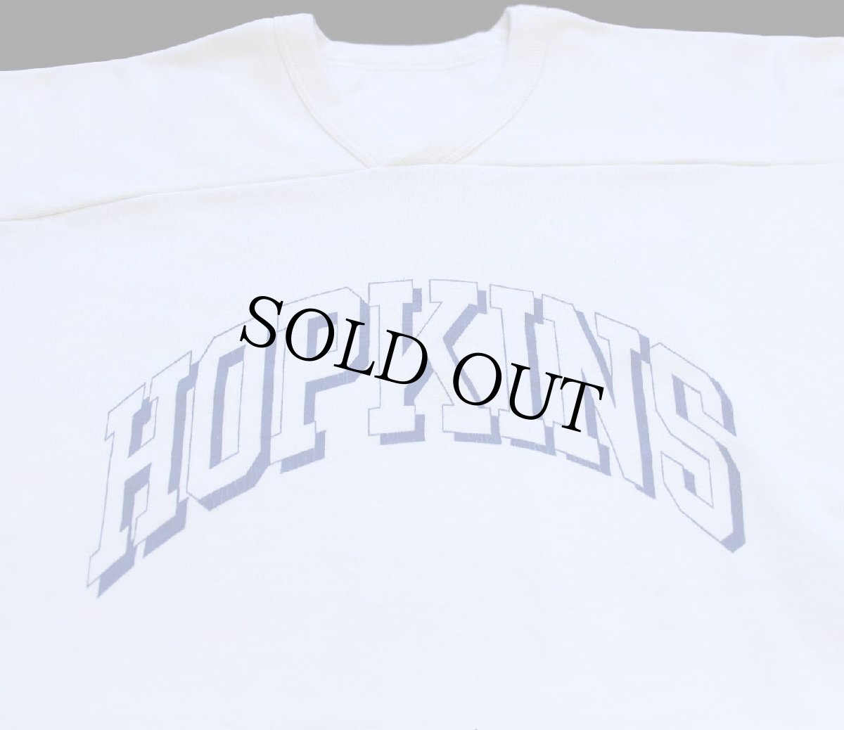 画像3: 90s USA製 RUSSELLラッセル HOPKINS Vネック フットボールTシャツ 白 XXL★特大 (3)