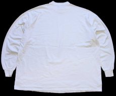 画像3: 90s USA製 RUSSELLラッセル 無地 モックネック コットン 長袖Tシャツ 生成り XXL★特大 (3)