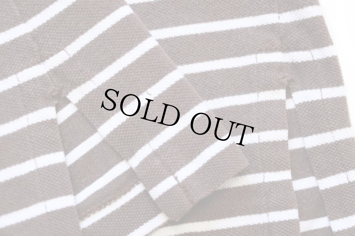 画像6: 00s ポロ ラルフローレン ボーダー コットン 鹿の子 ポロシャツ 茶×白 L (6)