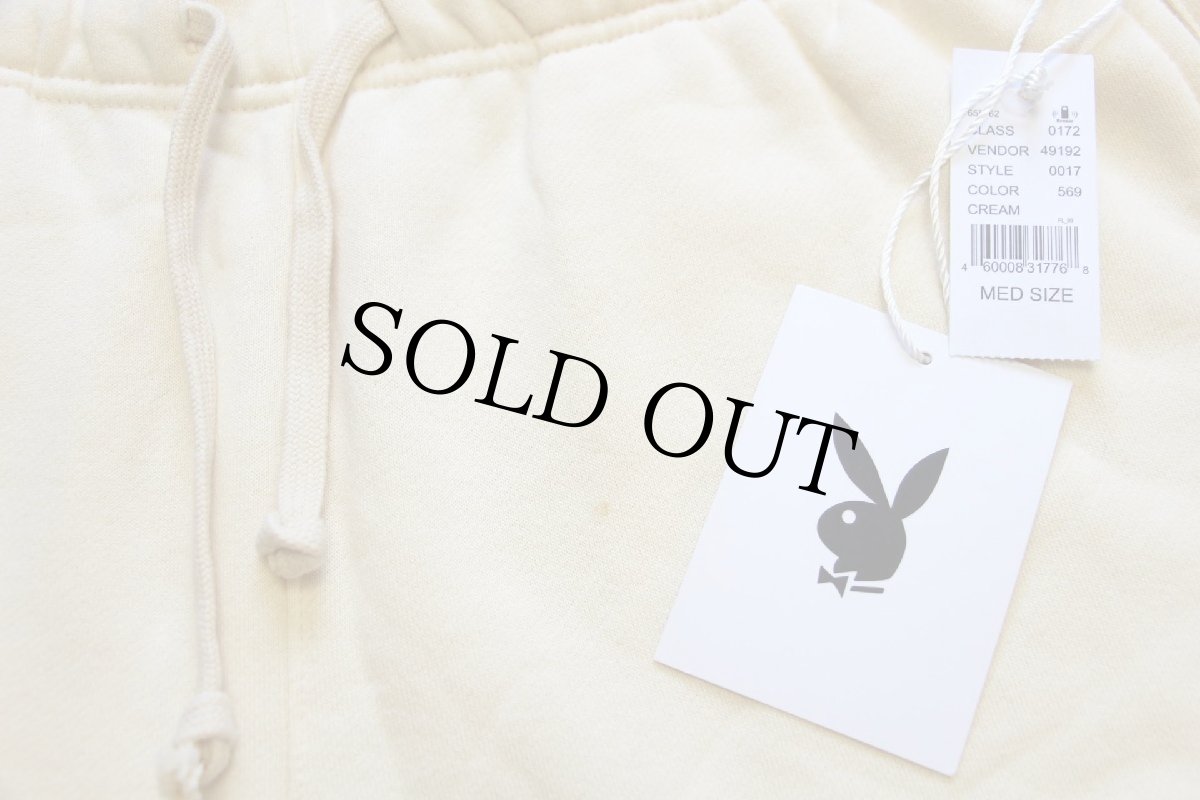 画像3: 未使用★PLAYBOYプレイボーイ BY PACSUNパクサン ヌード ロゴ刺繍 スウェット ショートパンツ クリーム M★ショーツ (3)