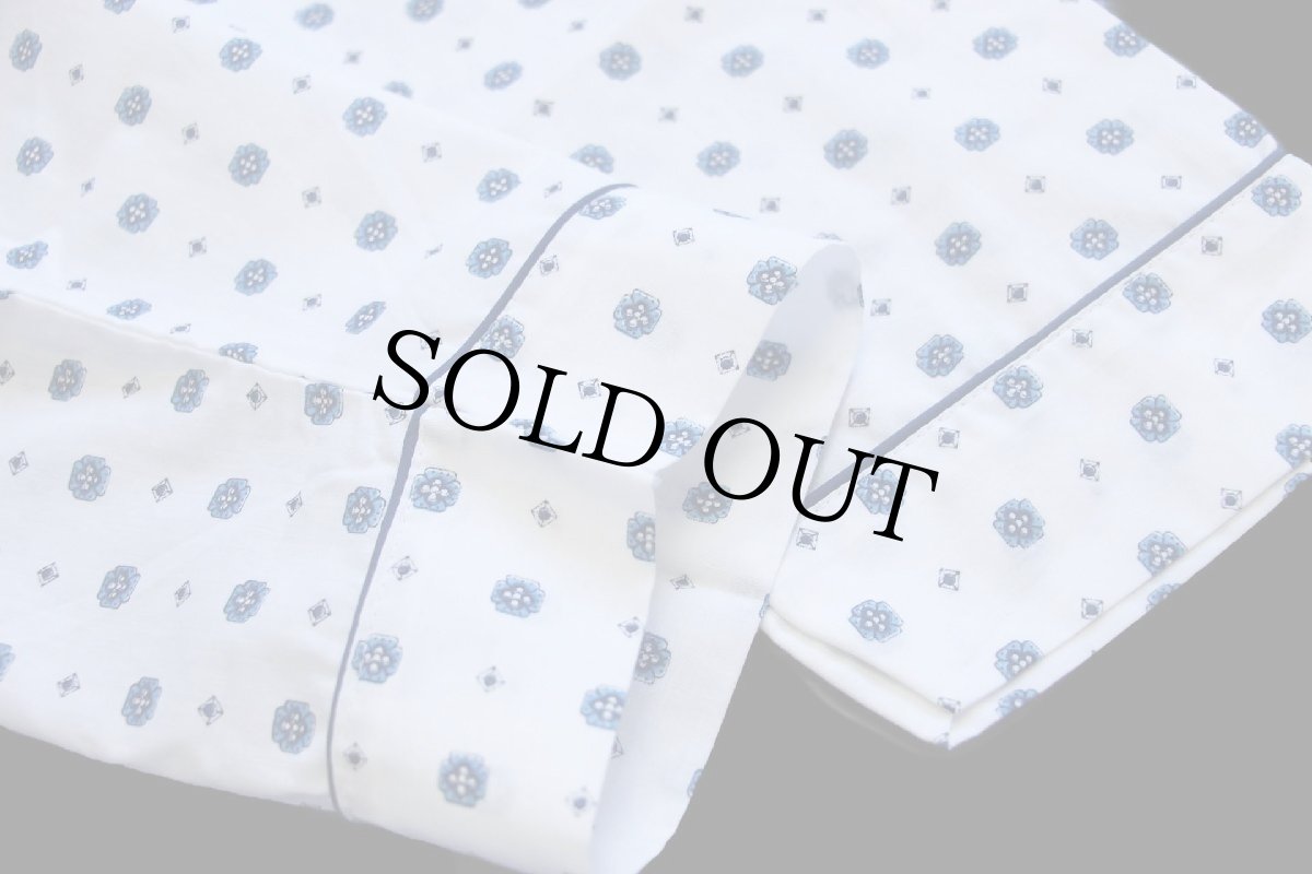 画像6: 70s Hampton 小紋柄 総柄 パジャマシャツ 白 L (6)