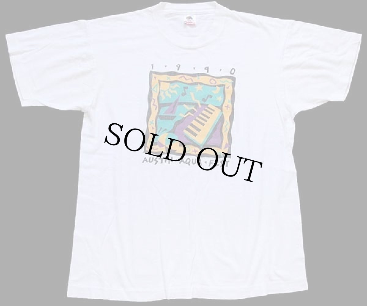 画像2: 90s USA製 1990 AUSTIN AQUA FEST アート コットンTシャツ 白 L (2)