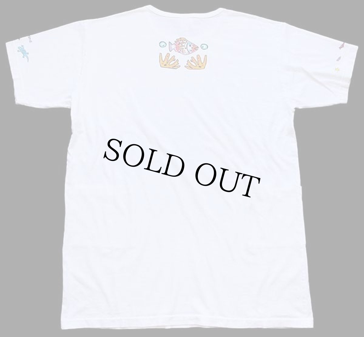 画像2: 90s USA製 CORal Reefs Live Sanible Island 熱帯魚 両面プリント アート ポケット付き コットンTシャツ 白★特大 (2)