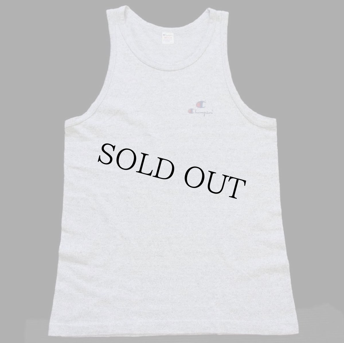 画像2: 80s イタリア製 Championチャンピオン スクリプト ロゴ タンクトップ 杢グレー M (2)
