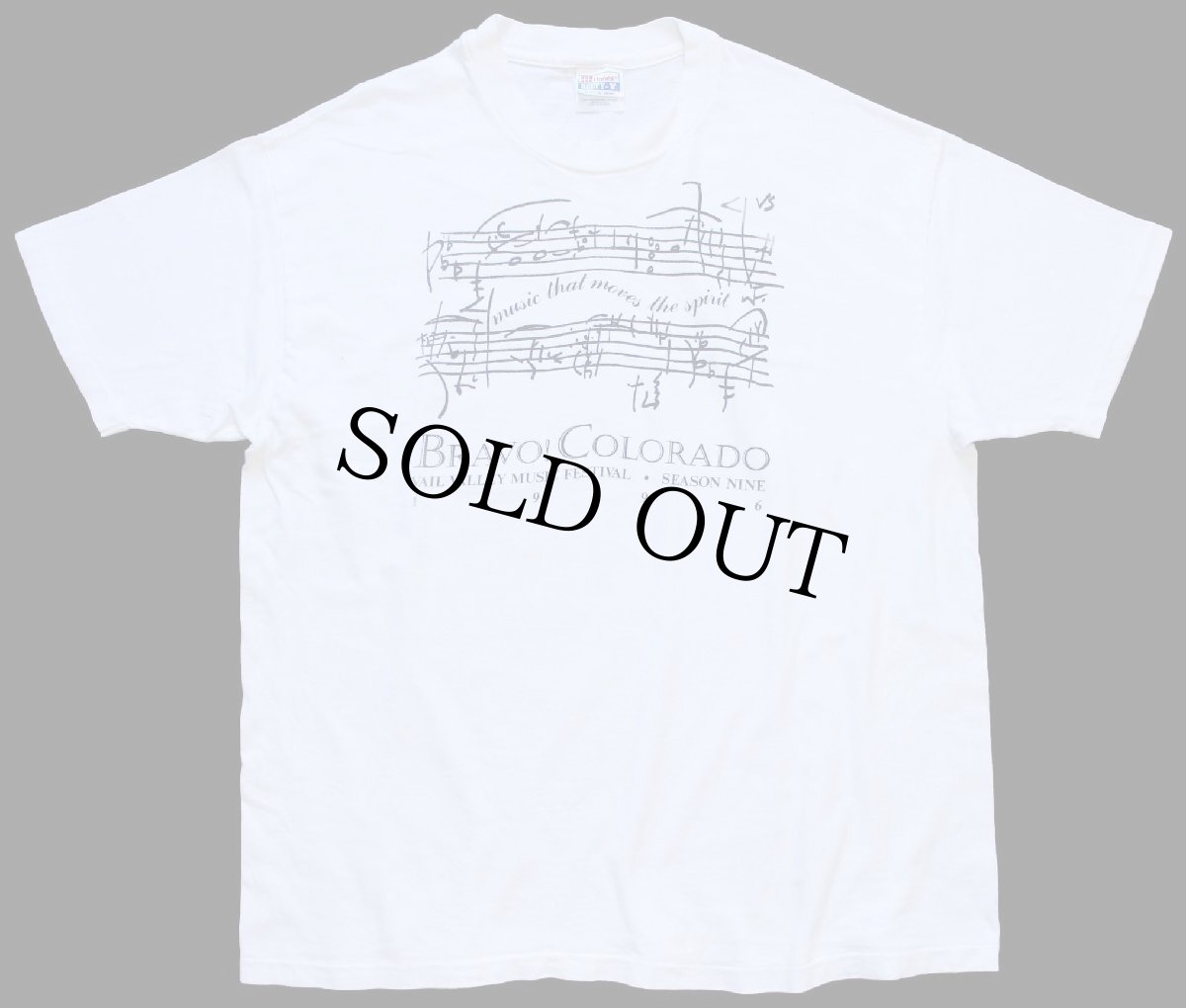 画像2: 90s USA製 Hanes BRAVO! COLORADO VAIL VALLEY MUSIC FESTIVAL 1996 楽譜 コットンTシャツ 白 XL (2)