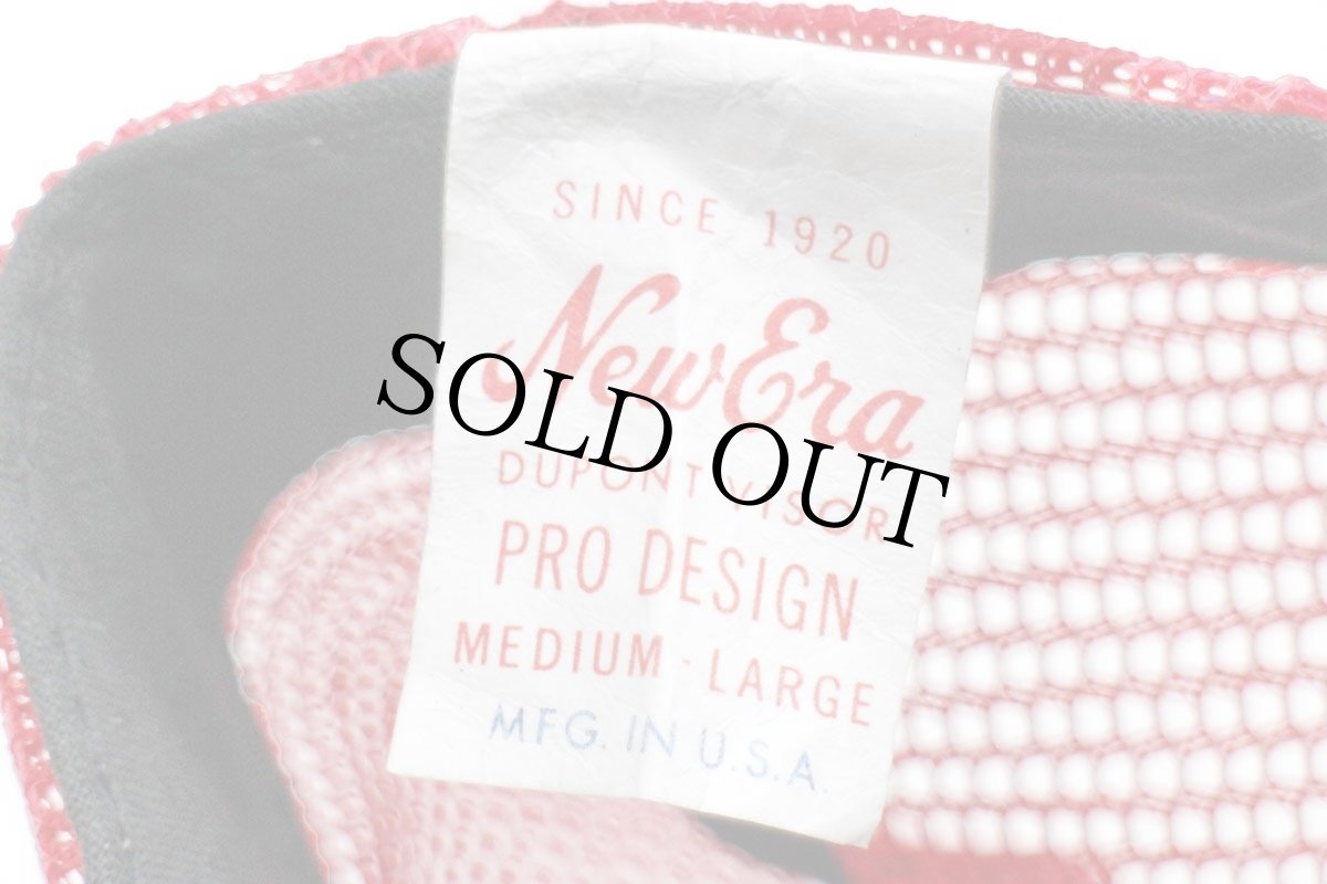 画像6: 80s USA製 New Era WEBSTER LAKE フィッシュ メッシュキャップ 赤 M-L (6)