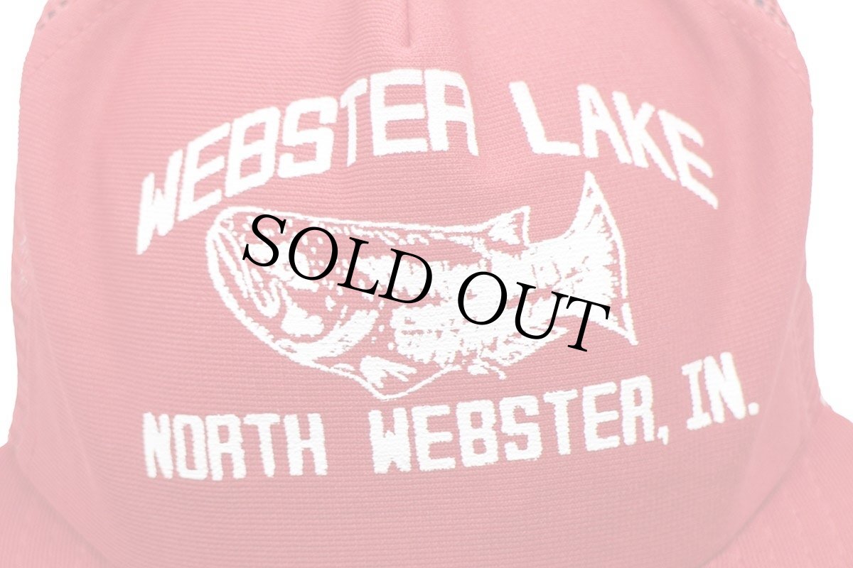 画像5: 80s USA製 New Era WEBSTER LAKE フィッシュ メッシュキャップ 赤 M-L (5)
