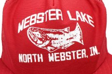画像5: 80s USA製 New Era WEBSTER LAKE フィッシュ メッシュキャップ 赤 M-L (5)