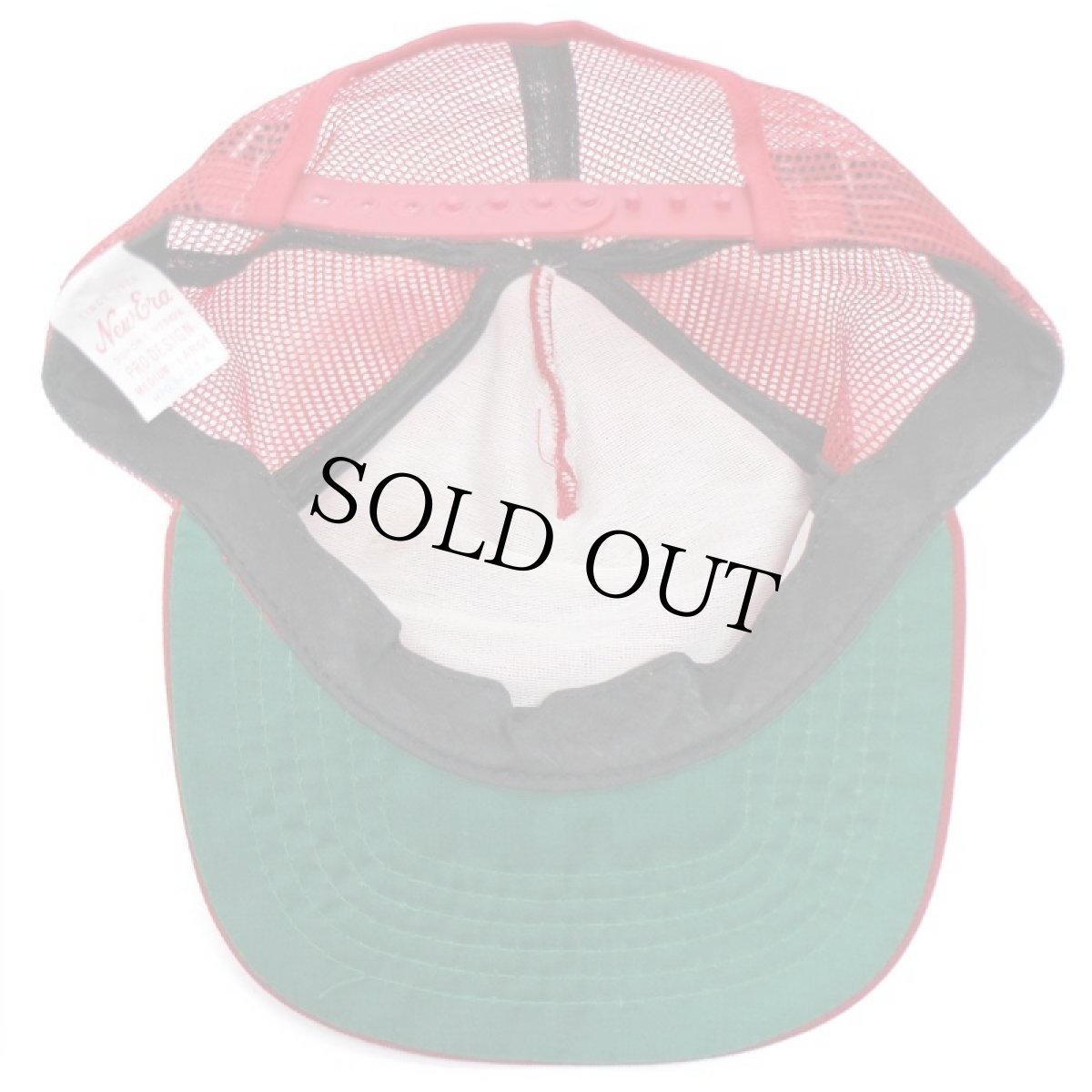 画像7: 80s USA製 New Era WEBSTER LAKE フィッシュ メッシュキャップ 赤 M-L (7)