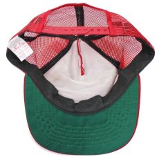 画像7: 80s USA製 New Era WEBSTER LAKE フィッシュ メッシュキャップ 赤 M-L (7)