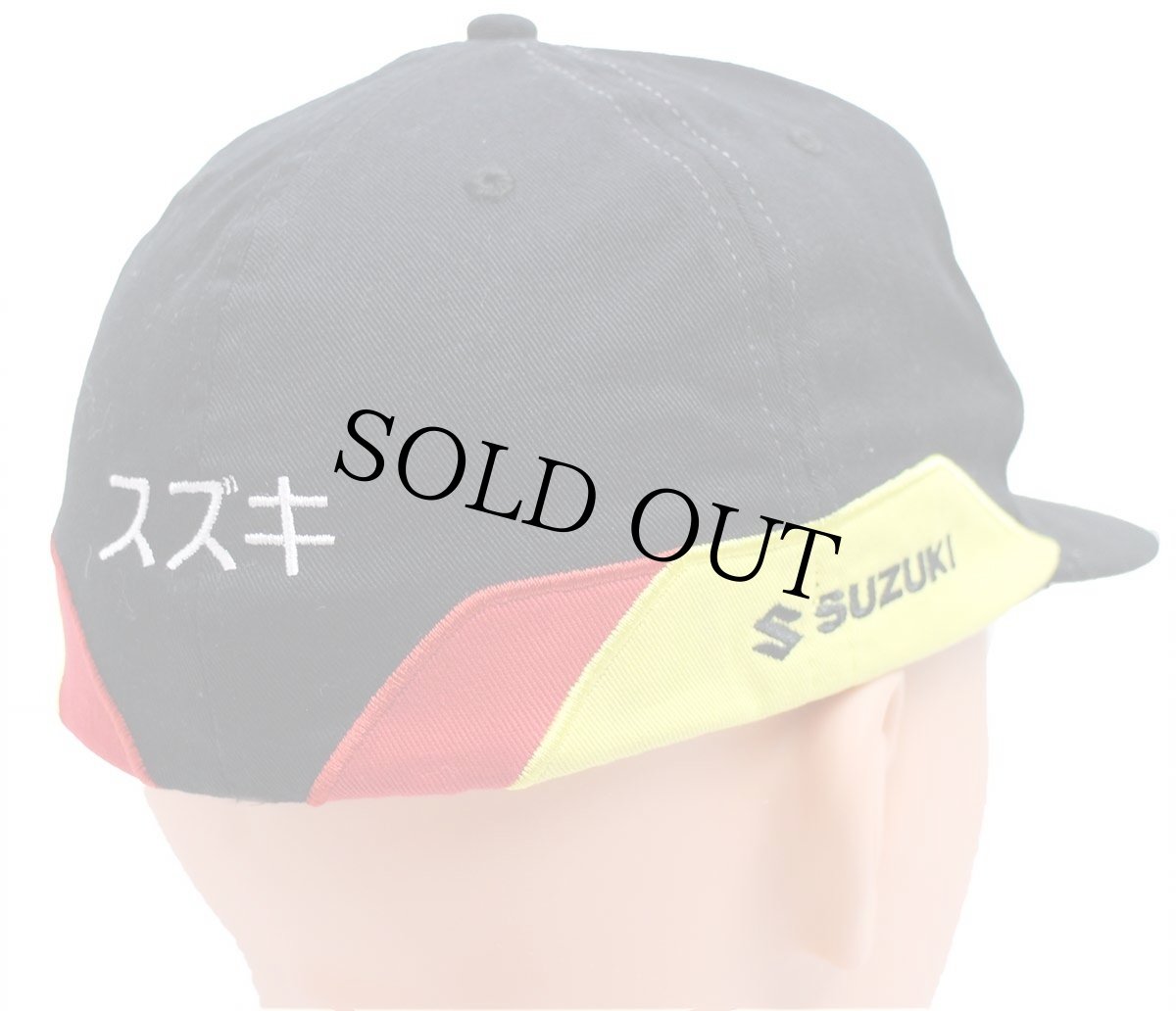画像2: SUZUKIスズキ Motocross ロゴ刺繍 マルチカラー 切り替え コットンキャップ 黒 (2)