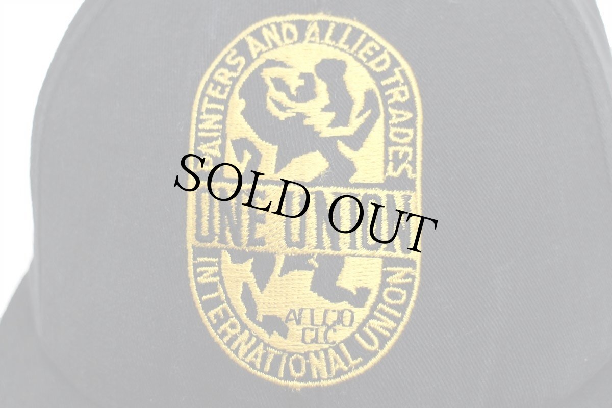 画像5: 90s USA製 ONE UNION PAINTERS AND ALLIED TRADES 星条旗×メイプルリーフフラッグ 刺繍 キャップ 黒 (5)