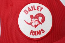 画像5: 80s USA製 BAILEY RAMS パッチ付き ツートン 切り替え メッシュキャップ 赤×白 (5)