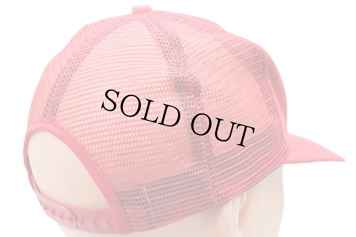 画像2: 80s USA製 New Era WEBSTER LAKE フィッシュ メッシュキャップ 赤 M-L (2)